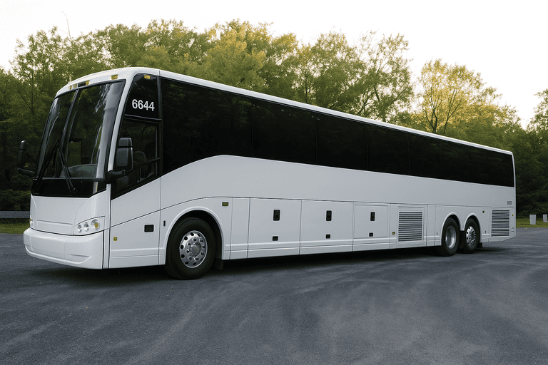 exterior of Charter Bus Rental Royal Oak coach bus